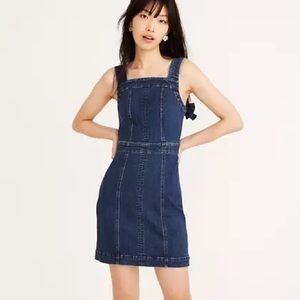 Madewell bow back denim apron dress